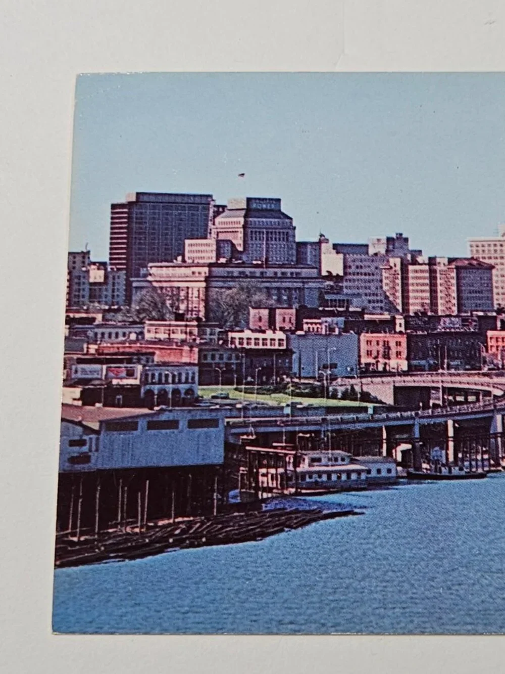 Portland Oregon Skyline Williamette River Postcard